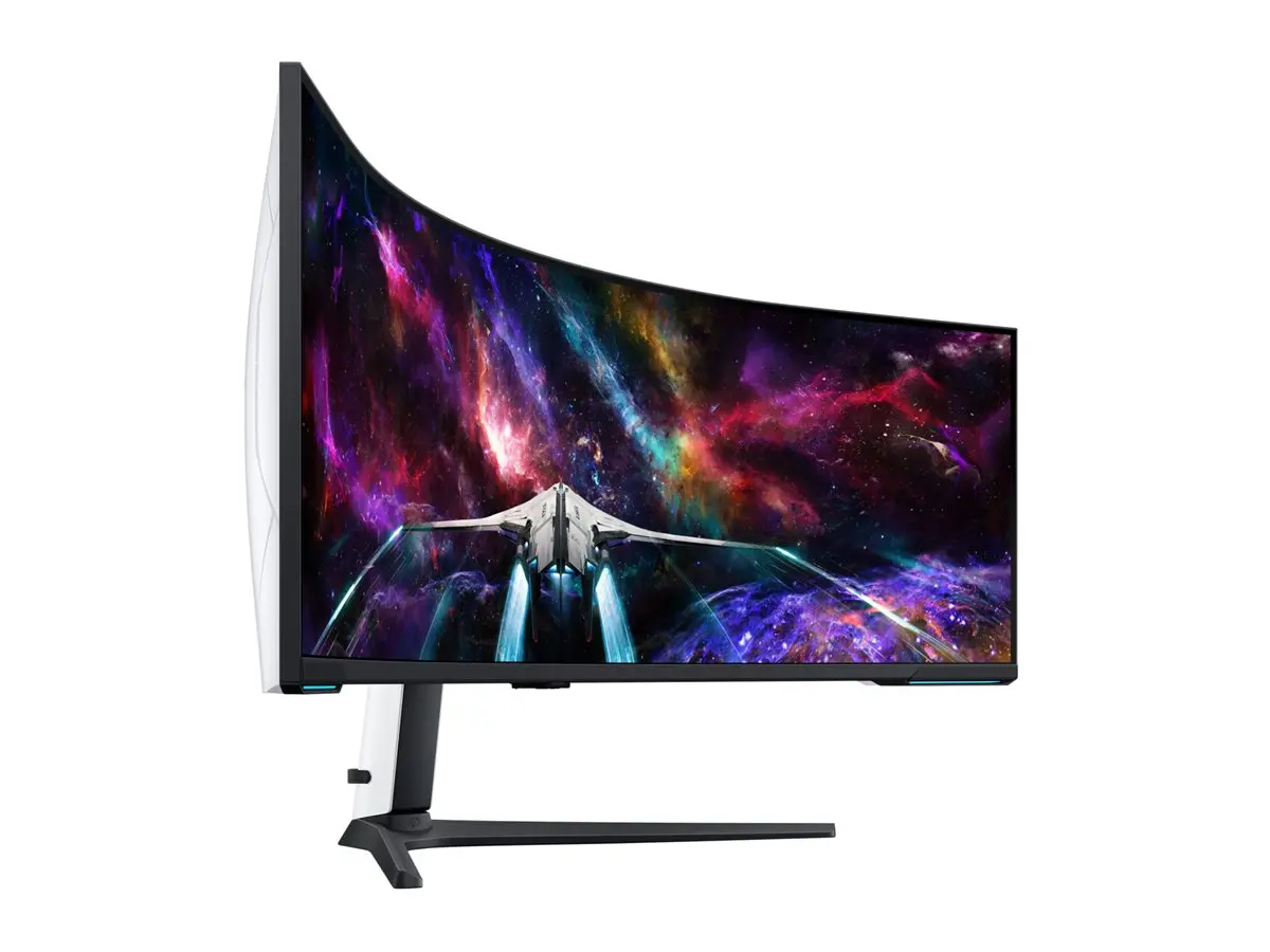 Монитор, Samsung LS57CG952, 57" Odyssey Neo G95NC 57" Quantum Mini-LED Dual UHD, 7680x2160, 240Hz 1ms, HDMI, USB Hub, White/Black - image 7
