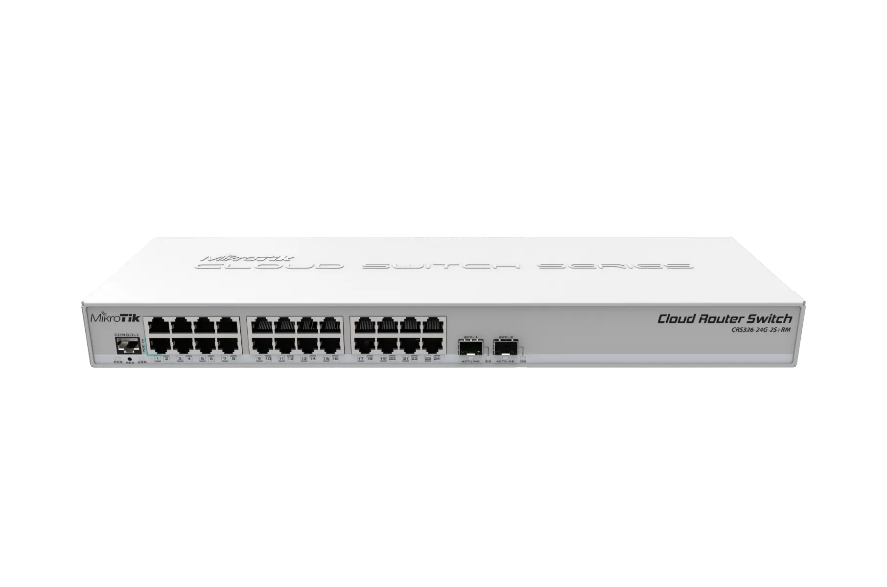 Суич Mikrotik CRS326-24G-2S-RM, 24xGigabit LAN, 2xSFP+ cages
