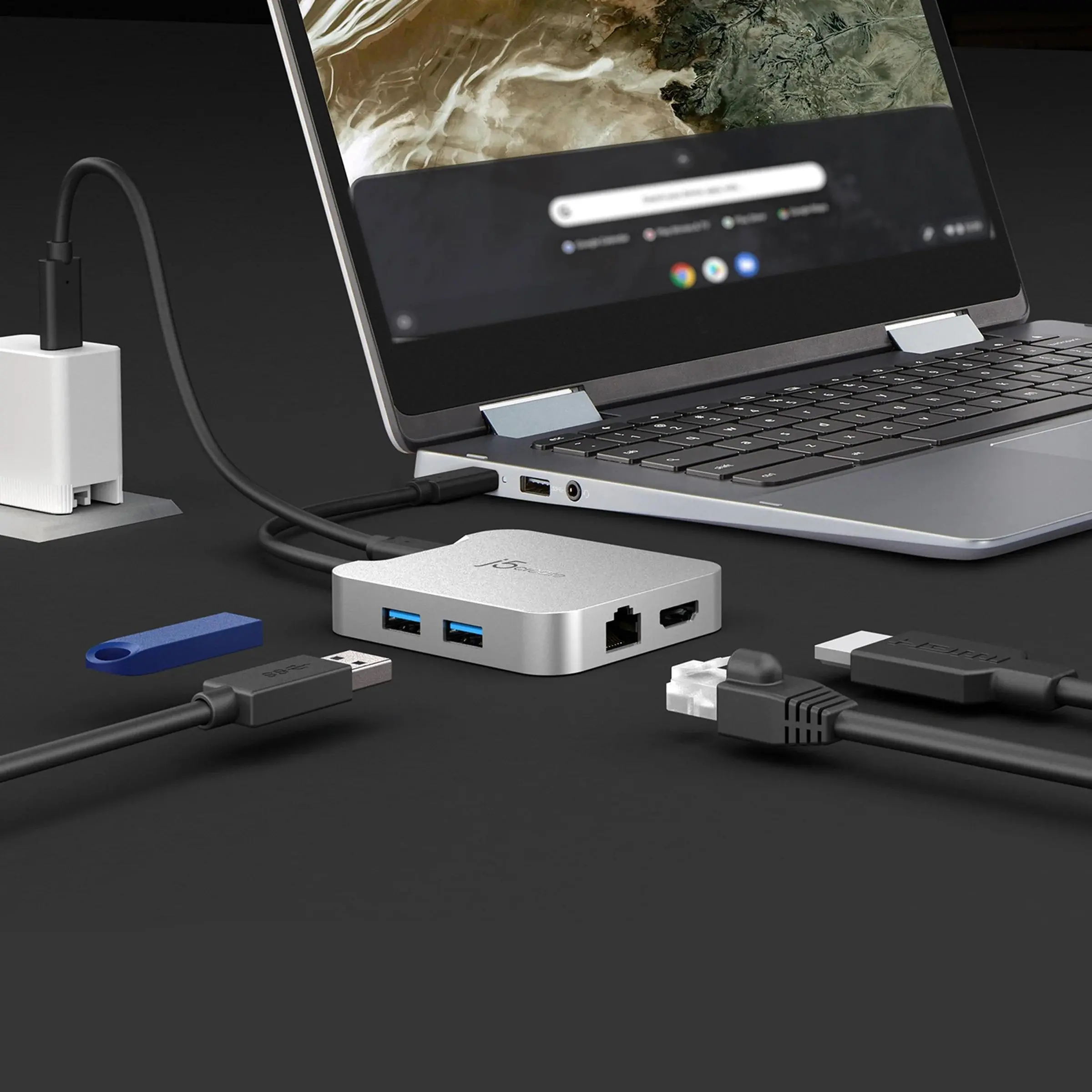 Докинг станция j5create JCD391 4K60 Elite USB-C PD, USB-A, HDMI, RJ-45 - image 7