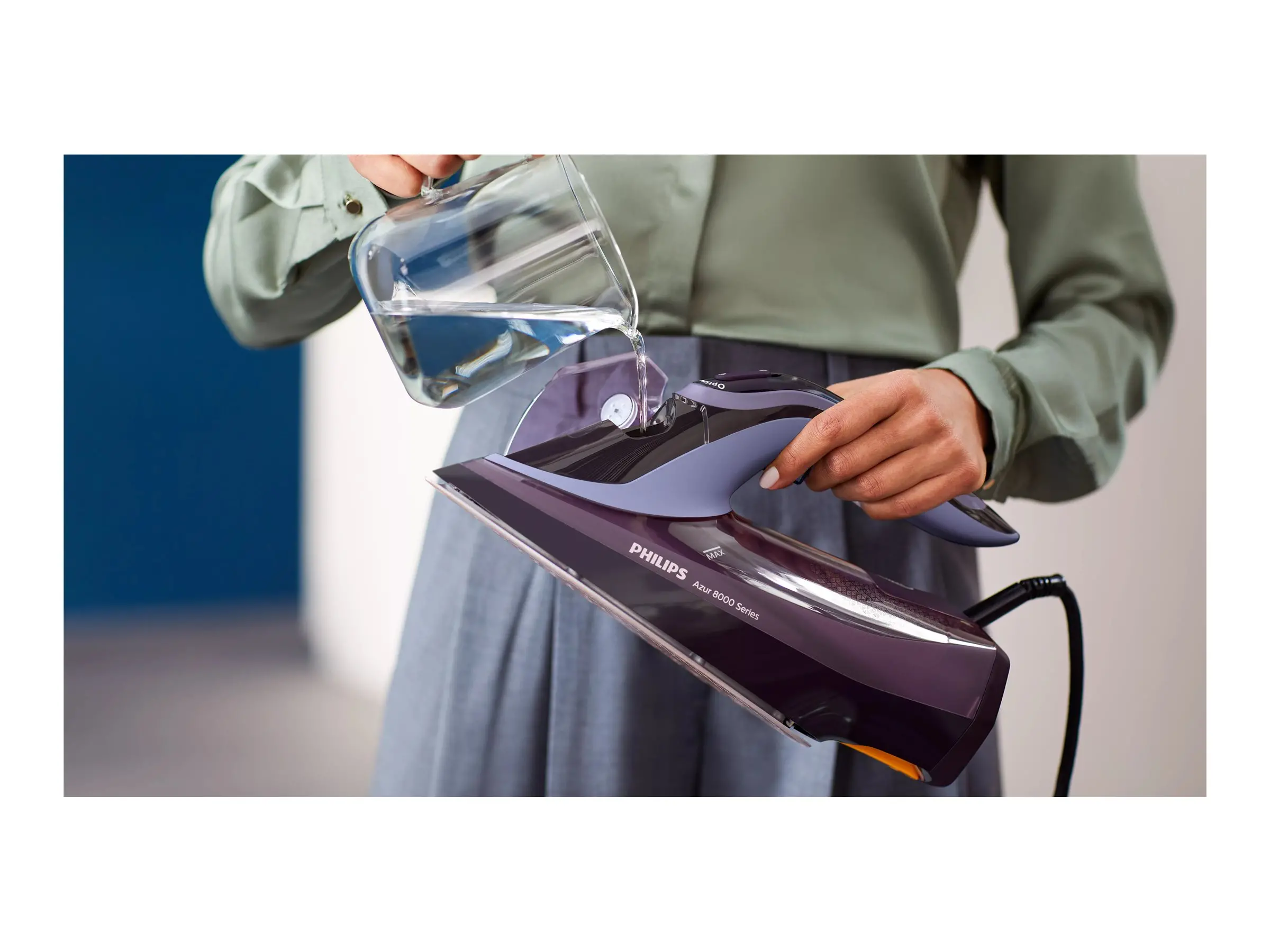 PHILIPS Парна Ютия Series 8000 55g/min 240g steam boost Ceramic soleplate 3000W Purple - image 1