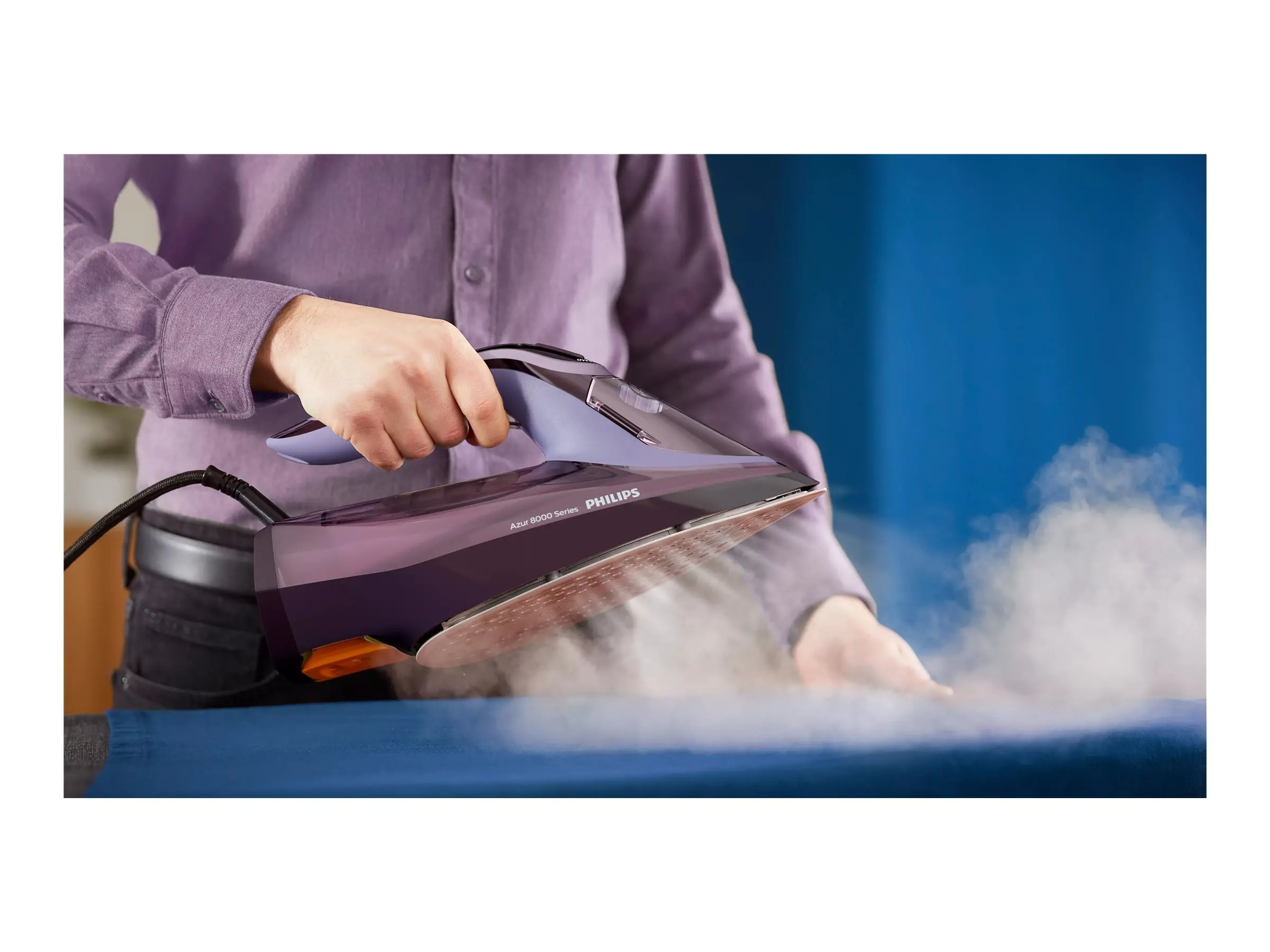 PHILIPS Парна Ютия Series 8000 55g/min 240g steam boost Ceramic soleplate 3000W Purple - image 5
