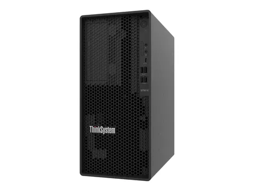 Сървър, Lenovo ThinkSystem ST50 V2, Xeon E-2324G (4C, 3.1GHz, 8MB Cache/65W), SW RAID, 2x960GB Micron 5400 Pro SSD, 1x16GB, 500W 94% Efficiency, No DVD, 3 year - image 1