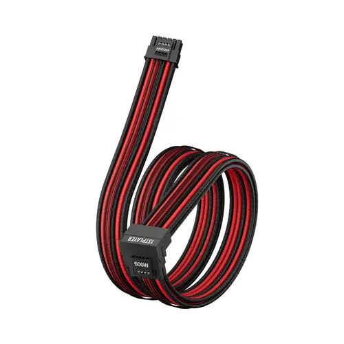 1stPlayer модулен кабел Custom Sleeved Modding Cable Black/Red - PCIe 5.0 12VHPWR M/M - FM2-B-BR - image 1