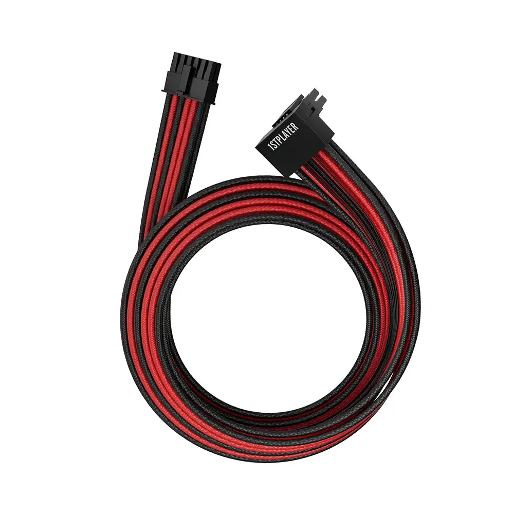 1stPlayer modular καλώδιο Custom Sleeved Modding Cable Μαύρο/Κόκκινο - PCIe 5.0 12VHPWR M/M - FM2-B-BR - image 2