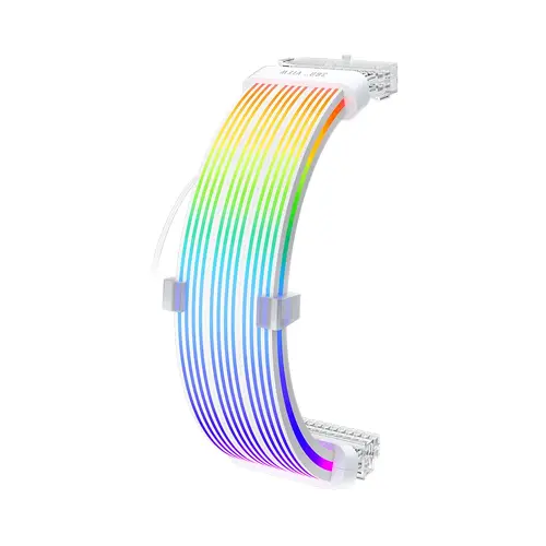 1stPlayer удължителен кабел Extension Modding Cable M/B 24PIN Addressable RGB White - NC24P-WH - image 2