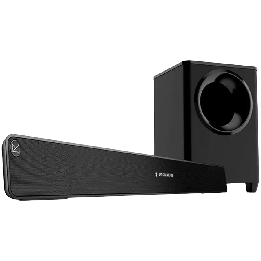 FENDA F&D HT-388D 2.1 Wireless Soundbar with Subwoofer, 120W RMS (20Wx2+80W), Full-range speaker: 52x92mm + 8'' Subwoofer, BT 5.3/Optical/AUX/HDMI/USB/LED Display/Remote Control/Wooden/Black, EANs soundbar: 6924053407224, subwoofer: 6924053407231