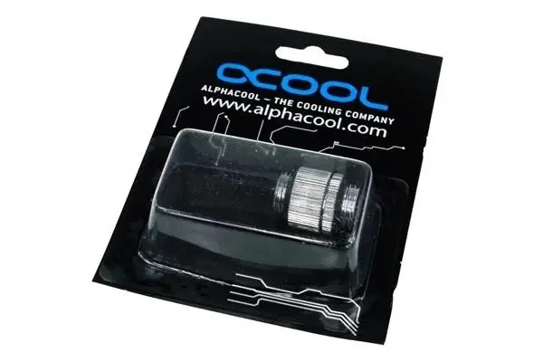 Адаптер Alphacool HF, Двоен нипел, G1/4 - G1/4, Въртящ се, Сребрист - image 1