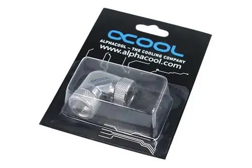 Адаптер Alphacool HF, L-конектор 90°, G1/4 - G1/4, Вътрешна резба, Сребрист - image 1