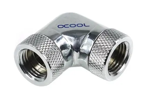 Adaptor Alphacool HF, Conector L 90°, G1/4 - G1/4, Filet interior, Argintiu - 1