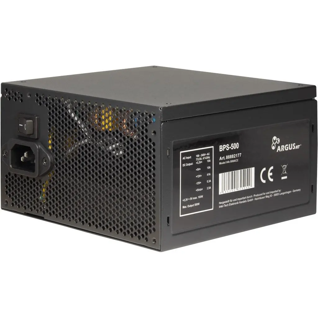 Захранващ блок Inter Tech Argus BPS-500, 500W 80+ Bronze - image 1