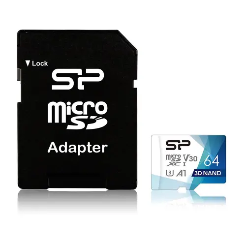 Карта памет Silicon Power Superior Pro, 64GB, microSDXC, Class 10, SD Adapter - image 1