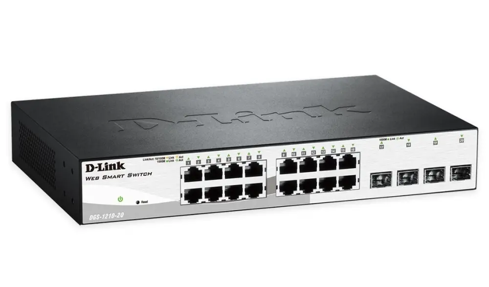 Комутатор, D-Link 16 10/100/1000 Base-T port with 4 x 1000Base-T /SFP ports - image 1