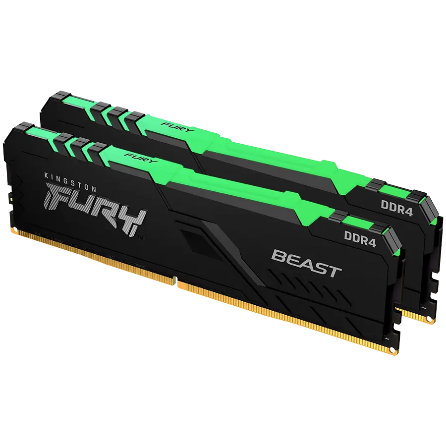 Памет Kingston FURY Beast Black RGB 16GB(2x8GB) DDR4 3600MHz CL17