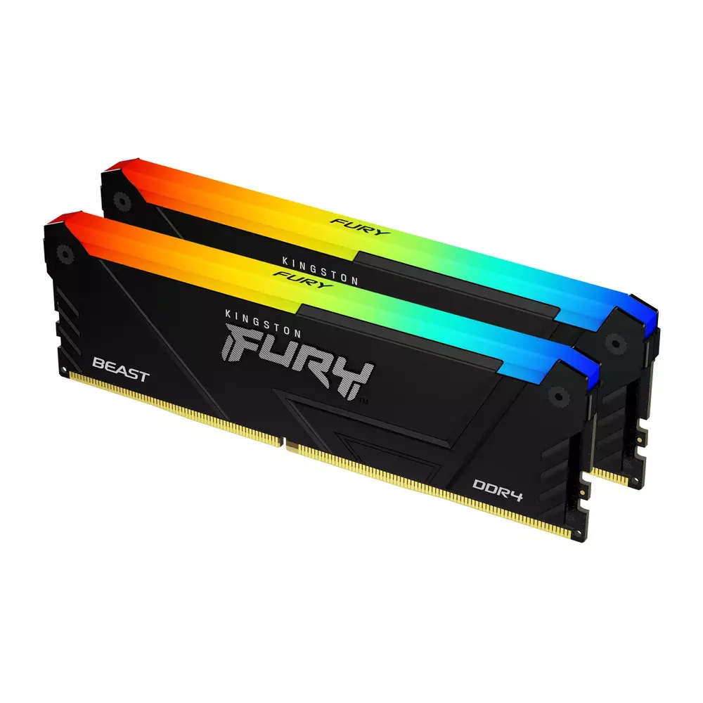 Памет Kingston FURY Beast Black RGB 32GB(2x16GB) DDR4 3600MHz CL18