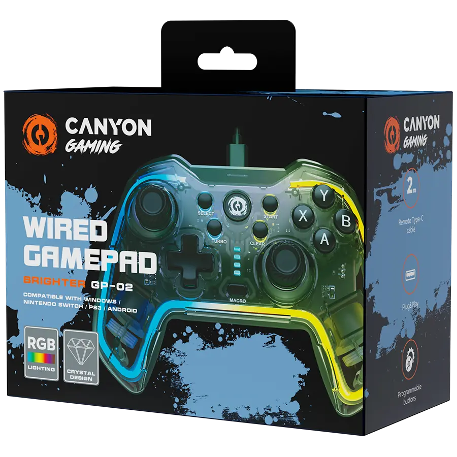 CANYON gamepad Brighter GP-02 ενσύρματο Crystal - image 4