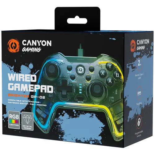 CANYON gamepad Brighter GP-02 ενσύρματο Crystal - 5