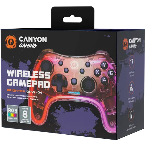 CANYON gamepad Brighter GPW-04 Dongle fără fir Crystal - 5