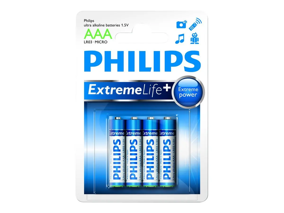 Philips Ultra Alkaline LR03 AAA, συσκευασία 4 τεμαχίων