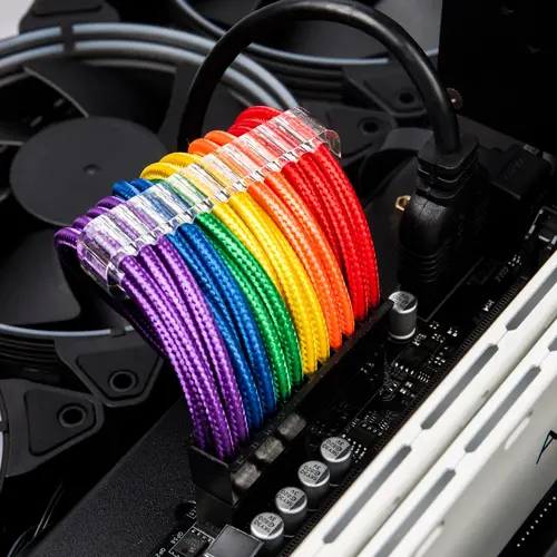 1stPlayer комплект удължителни кабели Custom Modding Cable Kit Rainbow - ATX24P, EPS, PCI-e - RB-001 - image 5