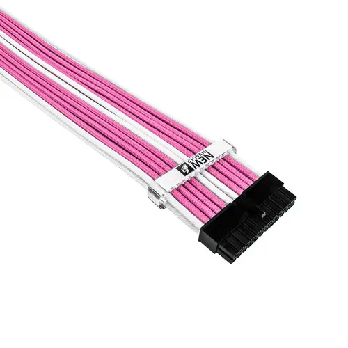 1stPlayer set de cabluri prelungitoare Custom Modding Cable Kit roz/alb - ATX24P, EPS, PCI-e - PKW-001 - 2