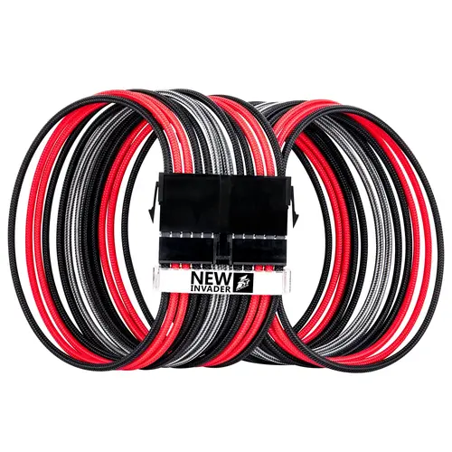 1stPlayer комплект удължителни кабели Custom Modding Cable Kit Black/Red/Gray - ATX24P, EPS, PCI-e - BRG-001 - image 4