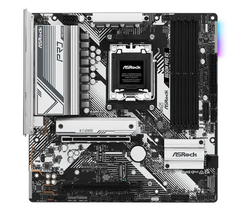 ASROCK MB Desktop B650M PRO RS, AM5, 4x DDR5, 1x PCIe 4.0 x16, 1x PCIe 3.0 x16, 1x Blazing M.2(PCIe Gen5x4), 1x Hyper M.2, 4x SATA3, RAID 0, 1, 10, 7.1 CH HD Audio, 1x HDMI, 1x DP, 2.5G LAN, 6x USB 3.2, 8x USB 2.0, 2x USB-C, mATX - image 1