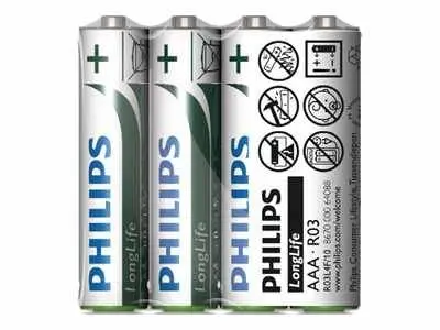 PHILIPS Longlife батерия R03 AAA E 4-foil