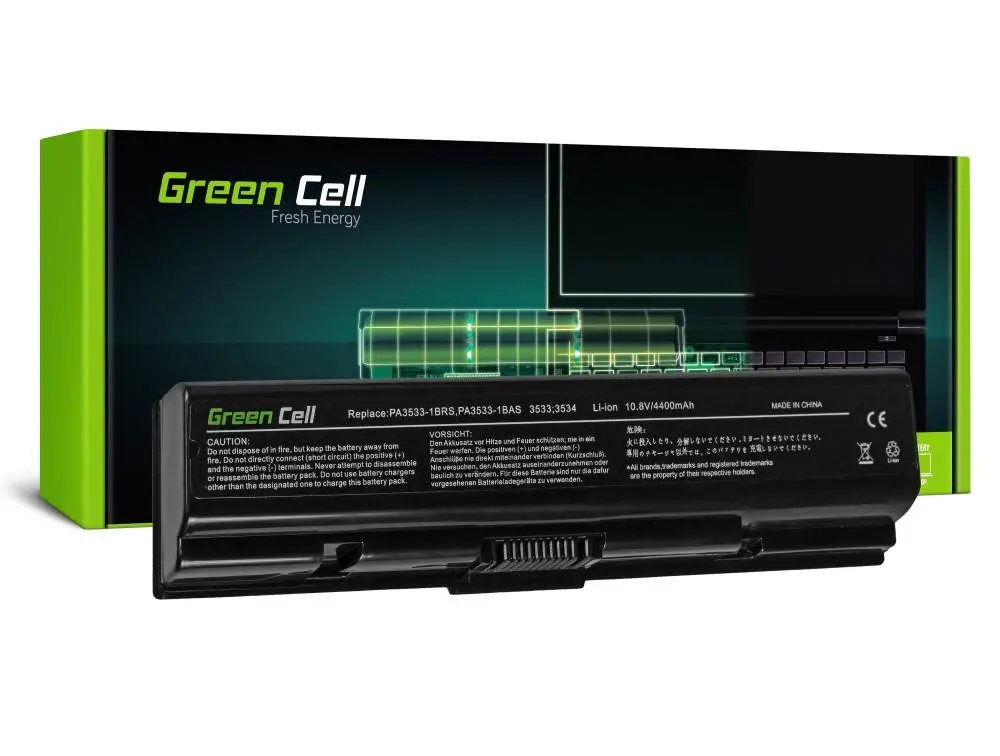 Батерия за лаптоп GREEN CELL, Toshiba Satellite A200 A300 A500 L200 L300 L500 PA3534U, 10.8V, 4400 mAh