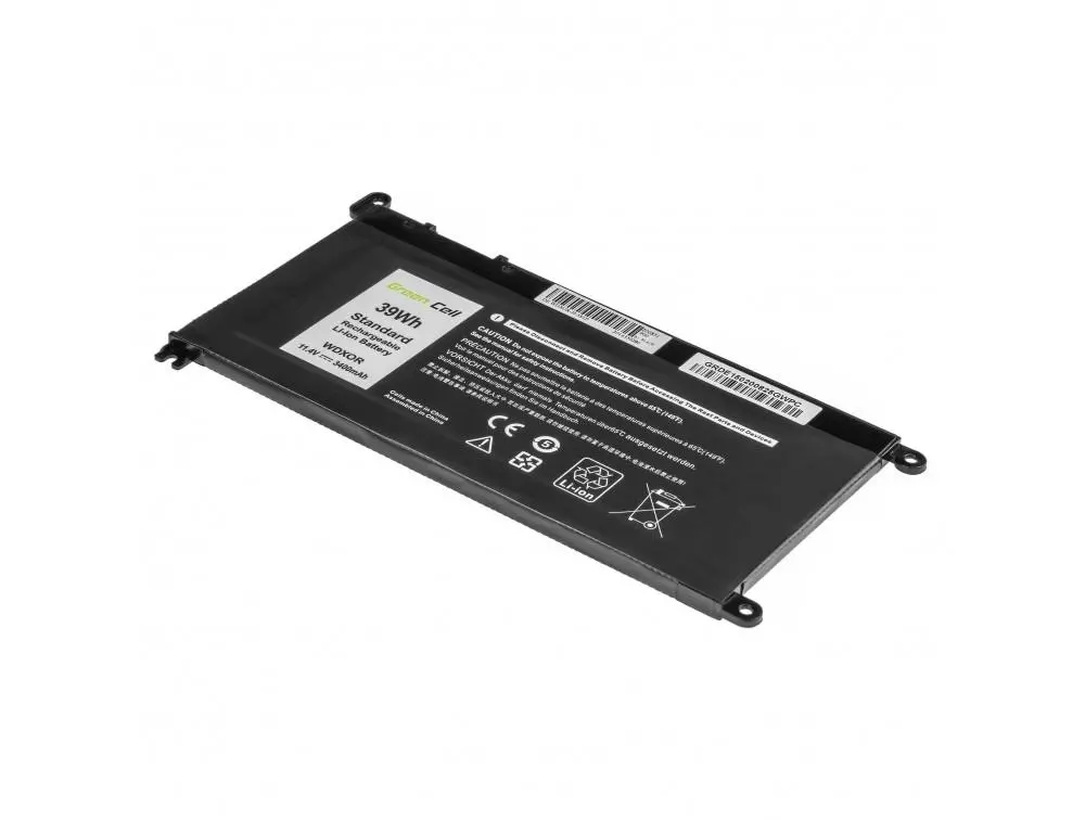 Батерия за лаптоп GREEN CELL, Dell WDXOR-H, Dell Inspiron 13 5368, 5378, 5379, 14 5482, 15 5565, 5567, 5568, 5570, 5578, 5579, 7560, 7570, 17 5770, 11.4V, 3400mAh - image 1