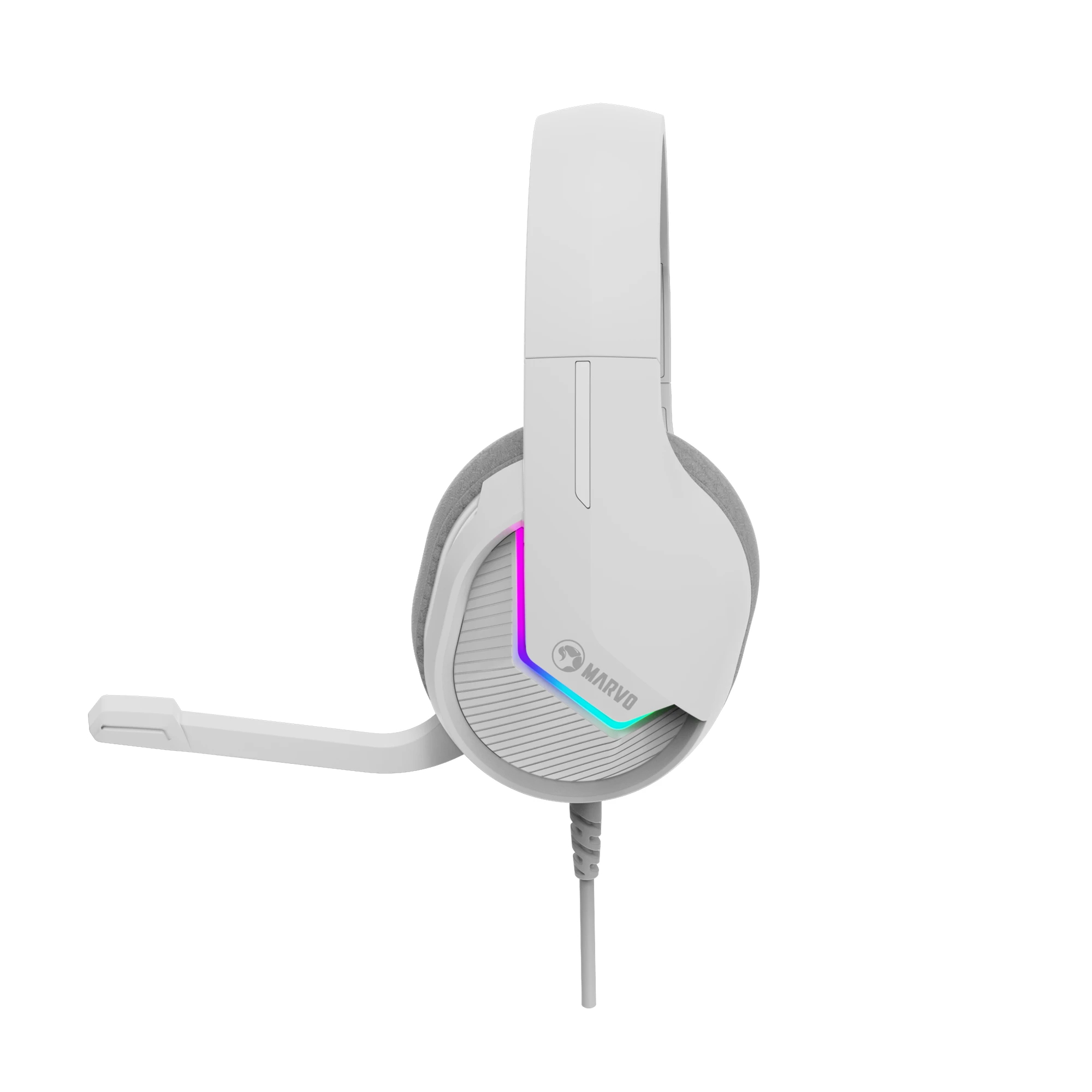 Marvo геймърски слушалки Gaming Headphones H8618 White - 50mm, USB, RGB - image 1