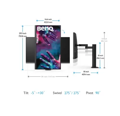 Монитор, BenQ PD3205UA 31.5W LED MONITOR PD3205UA DARK GREY - image 1