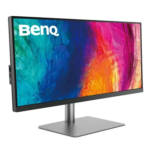 Монитор, BenQ PD3420Q 34"W IPS LED 5ms 3440x1440 2K QHD, Design Mon, WQHD, AQCOL.,100% sRGB/98% P3,HDR400, B.I.,LBL,KVM, ICCsync, CAD/CAM, DualView, Contr.1000:1, 350 cd/m2, 2xHDMI,DP,USB-C(PD65W, DP Alt Mode),USB-C/USB 3.0x2, Sp.2x2.5W, HAdj., Swivel,Tilt, Gray - image 1