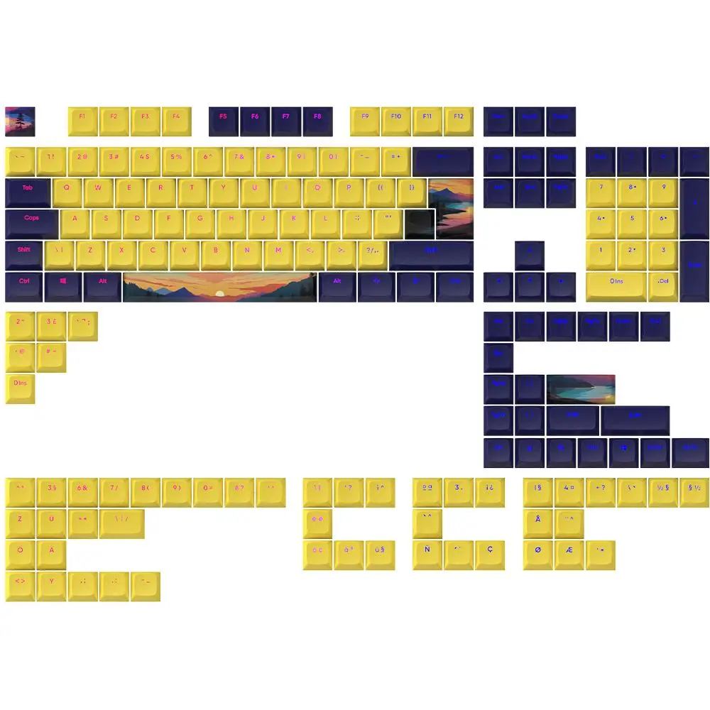 Capace de taste pentru tastatură mecanică Dark Project - Sunset PBT - ANSI & ISO