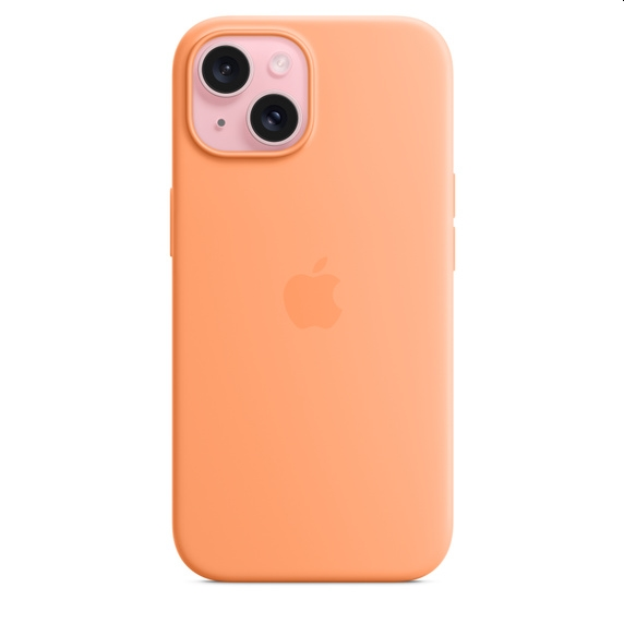 Калъф, Apple iPhone 15 Silicone Case with MagSafe - Orange Sorbet - image 1