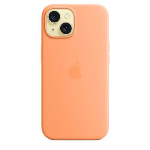 Калъф, Apple iPhone 15 Silicone Case with MagSafe - Orange Sorbet - image 2