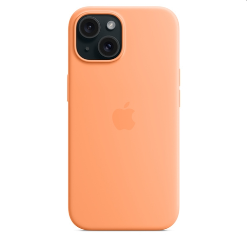 Калъф, Apple iPhone 15 Silicone Case with MagSafe - Orange Sorbet - image 4