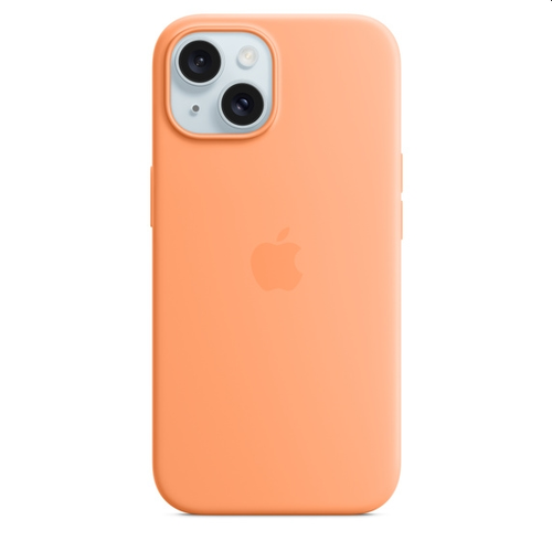 Калъф, Apple iPhone 15 Silicone Case with MagSafe - Orange Sorbet