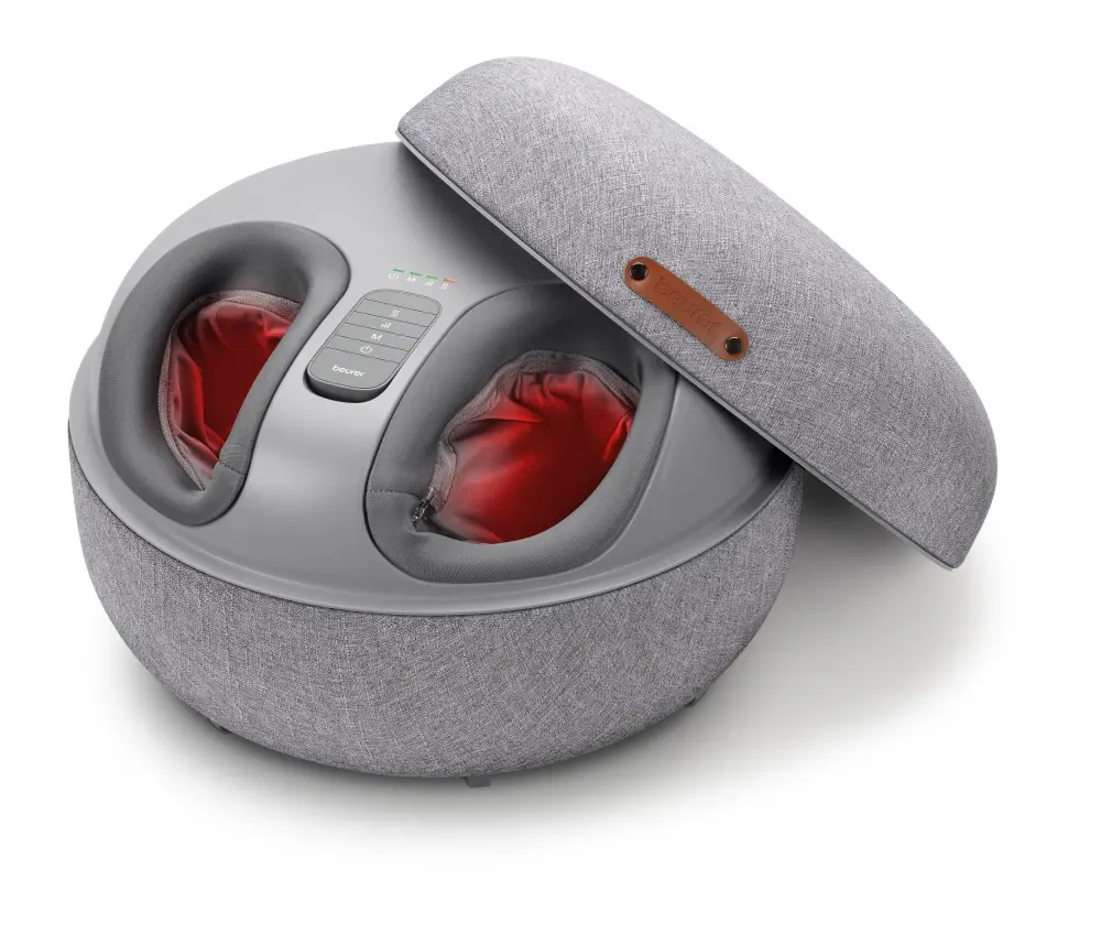 Масажор, Beurer FM 120 Shiatsu foot massager + modern stool; Shiatsu and air pressure massage; Heat function; 3 massage programmes; 3 intensity levels of air compression massage; shoe size 46; washable and removable cover; wireless control - image 2