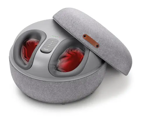 Масажор, Beurer FM 120 Shiatsu foot massager + modern stool; Shiatsu and air pressure massage; Heat function; 3 massage programmes; 3 intensity levels of air compression massage; shoe size 46; washable and removable cover; wireless control - image 2