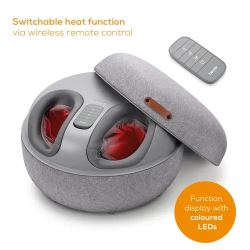Масажор, Beurer FM 120 Shiatsu foot massager + modern stool; Shiatsu and air pressure massage; Heat function; 3 massage programmes; 3 intensity levels of air compression massage; shoe size 46; washable and removable cover; wireless control - image 5