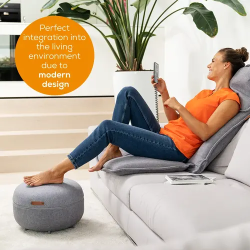 Масажор, Beurer FM 120 Shiatsu foot massager + modern stool; Shiatsu and air pressure massage; Heat function; 3 massage programmes; 3 intensity levels of air compression massage; shoe size 46; washable and removable cover; wireless control - image 6