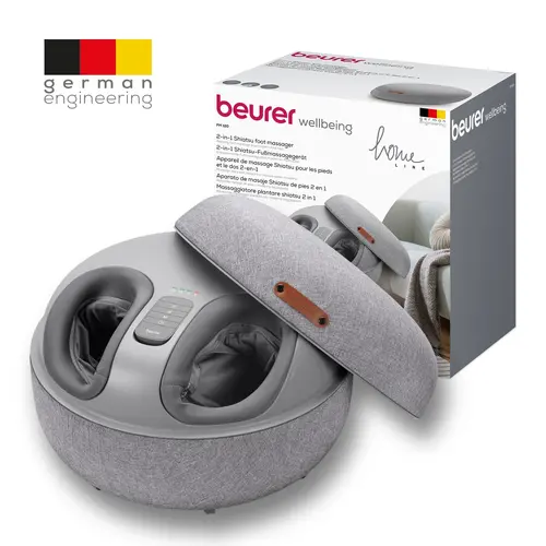 Масажор, Beurer FM 120 Shiatsu foot massager + modern stool; Shiatsu and air pressure massage; Heat function; 3 massage programmes; 3 intensity levels of air compression massage; shoe size 46; washable and removable cover; wireless control - image 7
