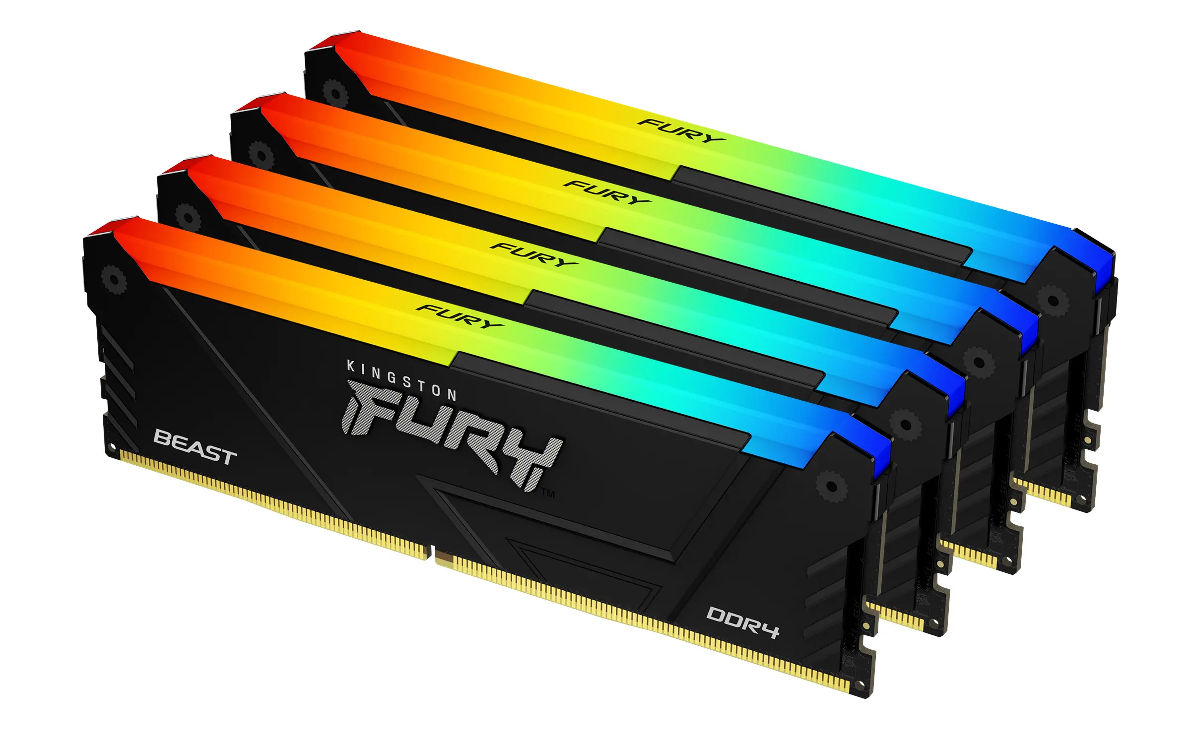 Памет Kingston FURY Beast Black RGB 64GB(4x16GB) DDR4 3200MHz CL16 - image 1