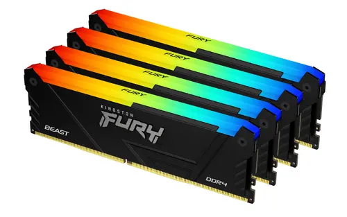 Памет Kingston FURY Beast Black RGB 64GB(4x16GB) DDR4 3200MHz CL16 - image 1