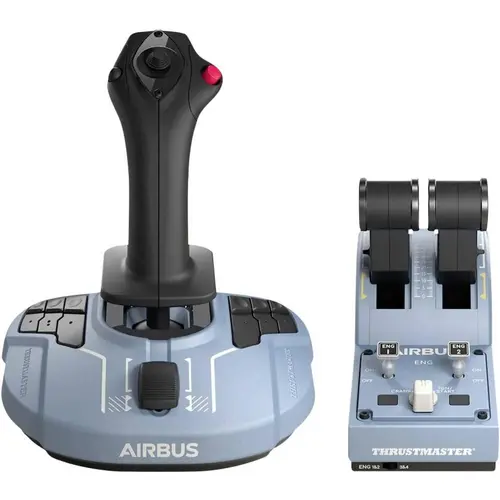 Жичен джойстик Thrustmaster TCA Officer Pack Airbus Edition, авиосимулатор за PC, Черен/Син - image 1