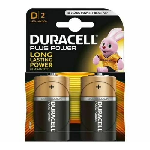 Αλκαλική μπαταρία DURACELL LR20 D PLUS /2 τεμ. στη συσκευασία/ 1.5V - 1