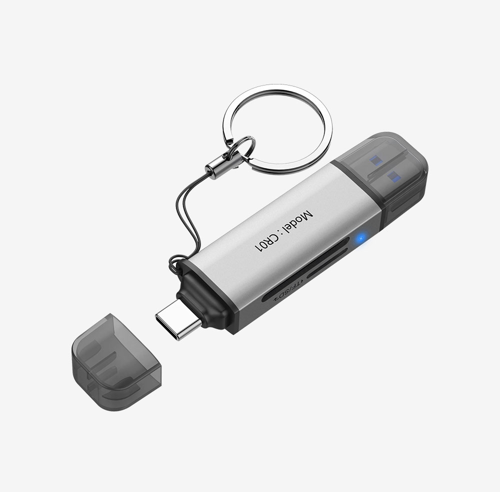 Четец за карти, Hiksemi Card Reader, USB 3.0 and Type-C, SD cards and TF cards - image 2