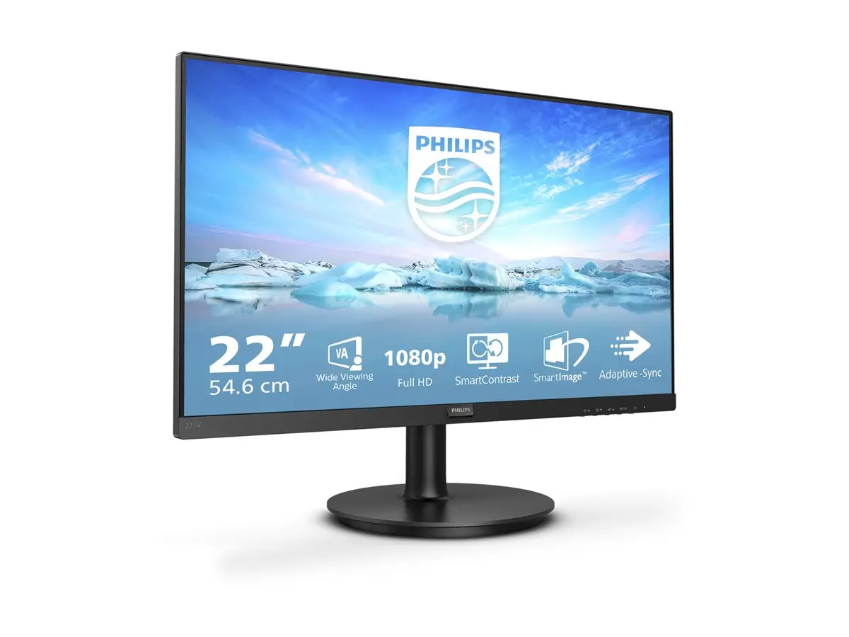 Οθόνη, Philips 221V8A/00, 21.5" VA WLED, 1920x1080@75Hz, 4ms GtG, 250cd m/2, 3000:1, Mega Infinity DCR, Adaptive Sync, FlickerFree, Low Blue Mode - image 3