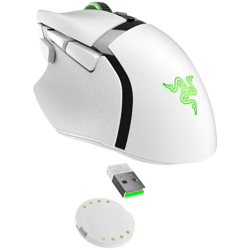 Razer Basilisk V3 Pro White, Wireless Gaming Mouse, True 30000 dpi, Focus Pro 30K Optical Sensor, Gen-3 Optical Mouse Switches, 11 programmable buttons, Razer Speedflex Cable USB Type C, 90-million Clicks - image 1