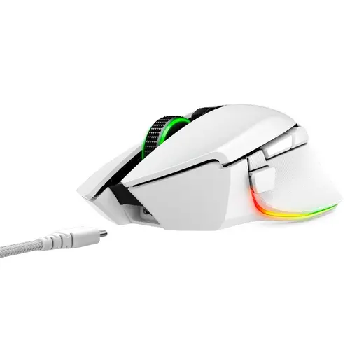 Razer Basilisk V3 Pro White, Wireless Gaming Mouse, True 30000 dpi, Focus Pro 30K Optical Sensor, Gen-3 Optical Mouse Switches, 11 programmable buttons, Razer Speedflex Cable USB Type C, 90-million Clicks - image 2
